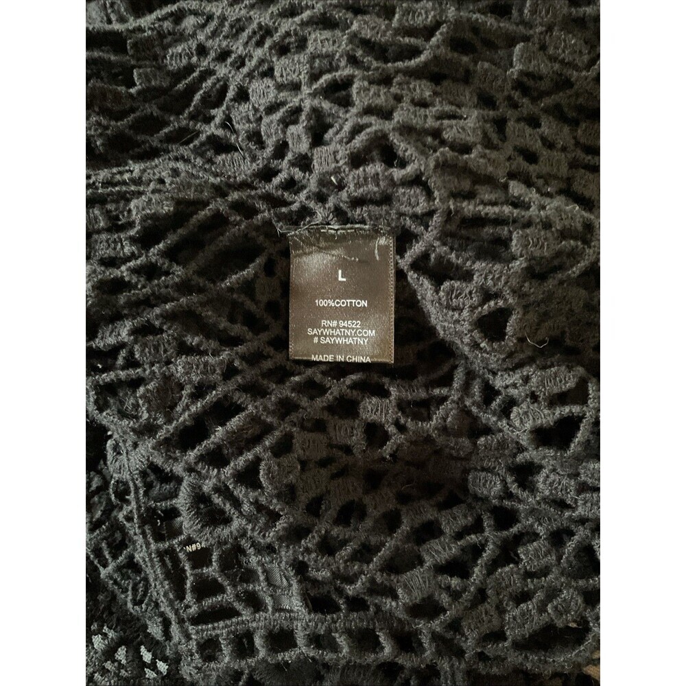 Crochet Vest Say What ?Sleeveless Black Size L - Picture 7 of 8